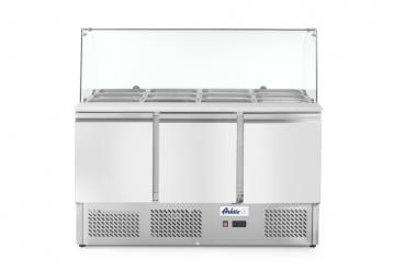 Arktic Kühltisch dreitürig mit Glasdisplay 380L - Kopie