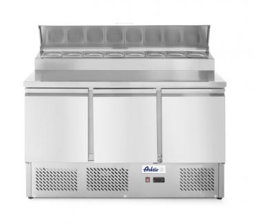 Arktic Kühltisch dreitürig mit Aufsatzkühlvitrine 380 L - Kopie