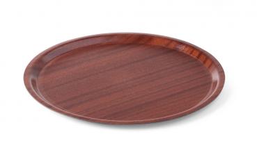 Serviertablett "Woodform" Mahagoni, 380 mm, rund, rutschfest
