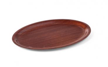 Serviertablett "Woodform" Mahagoni, 230x160 mm, oval, rutschfest
