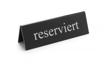 Tischschild "reserviert", doppelseitig bedruckt, schwarz/weiÃ