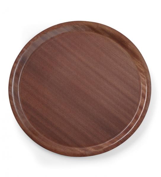 Serviertablett "Woodform" Mahagoni, 380 mm, rund, rutschfest