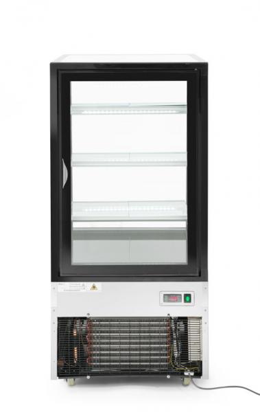 Kühlvitrine mit 3 geneigten Regalen 300 L, 650x805x(H)1445 mm
